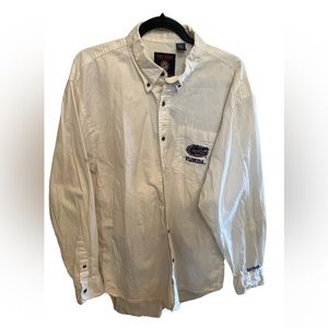 Three Square by Royce Apparel Florida Gators White Collar Button Up LS Size XL